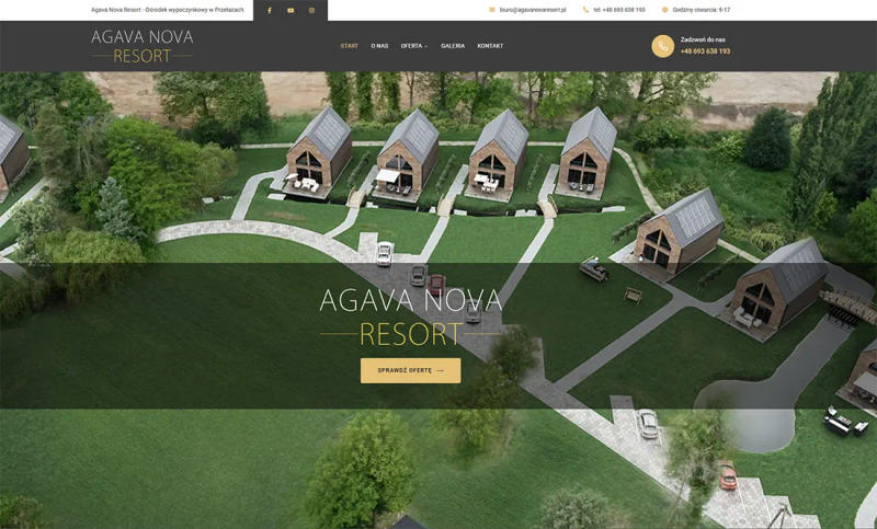 Strona firmowa Agava Nova Resort – Serwis Ośrodka Wypoczynowego